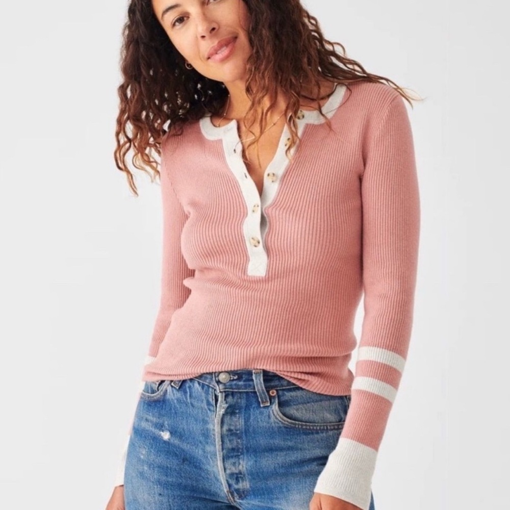 Faherty Mikki Colorblock Henley - Sz S